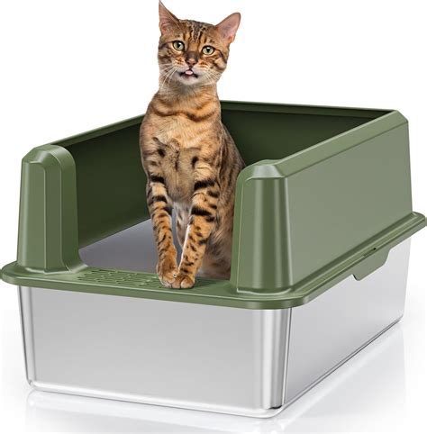 stainless steel enclosed litter box|stainless steel litter box huge.